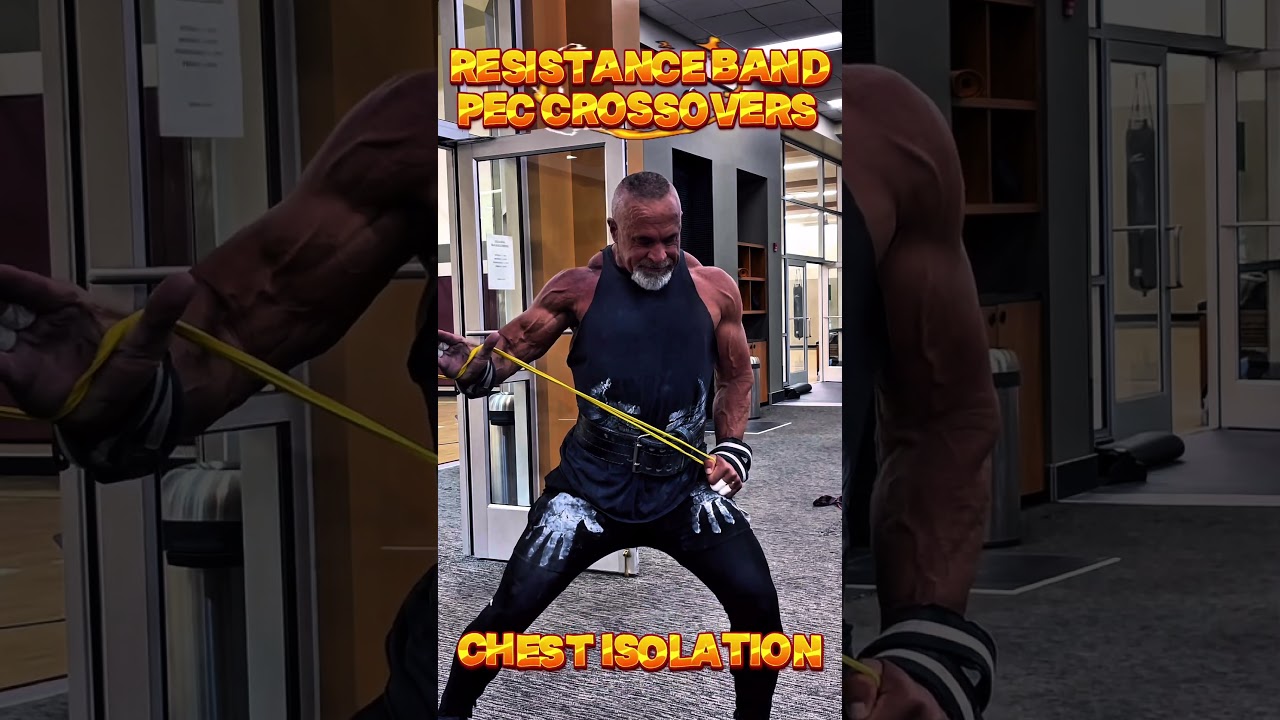 RESISTANCE BAND PEC CROSSOVERS FOR CHEST ISOLATION #workout #motivation #muscle #workouttips #CHEST