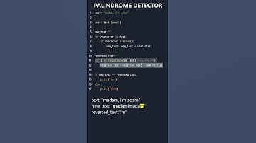 Python Palindrome Detector in 38 seconds #shorts