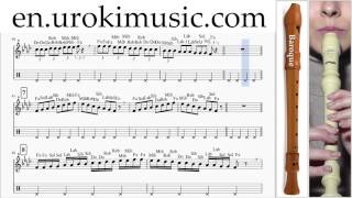 How to Play Recorder B  Adele Hello Part#1 Melody School Learn Class Course Tutorial Sheet Music Tab