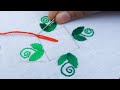 Very interesting quad with leaf hand embroidery tutorial for beginners