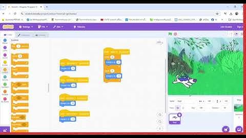การเขียนโปรแกรมScratch โดยใช้คีย์บอร์ดควบคุมตัวละครEP2