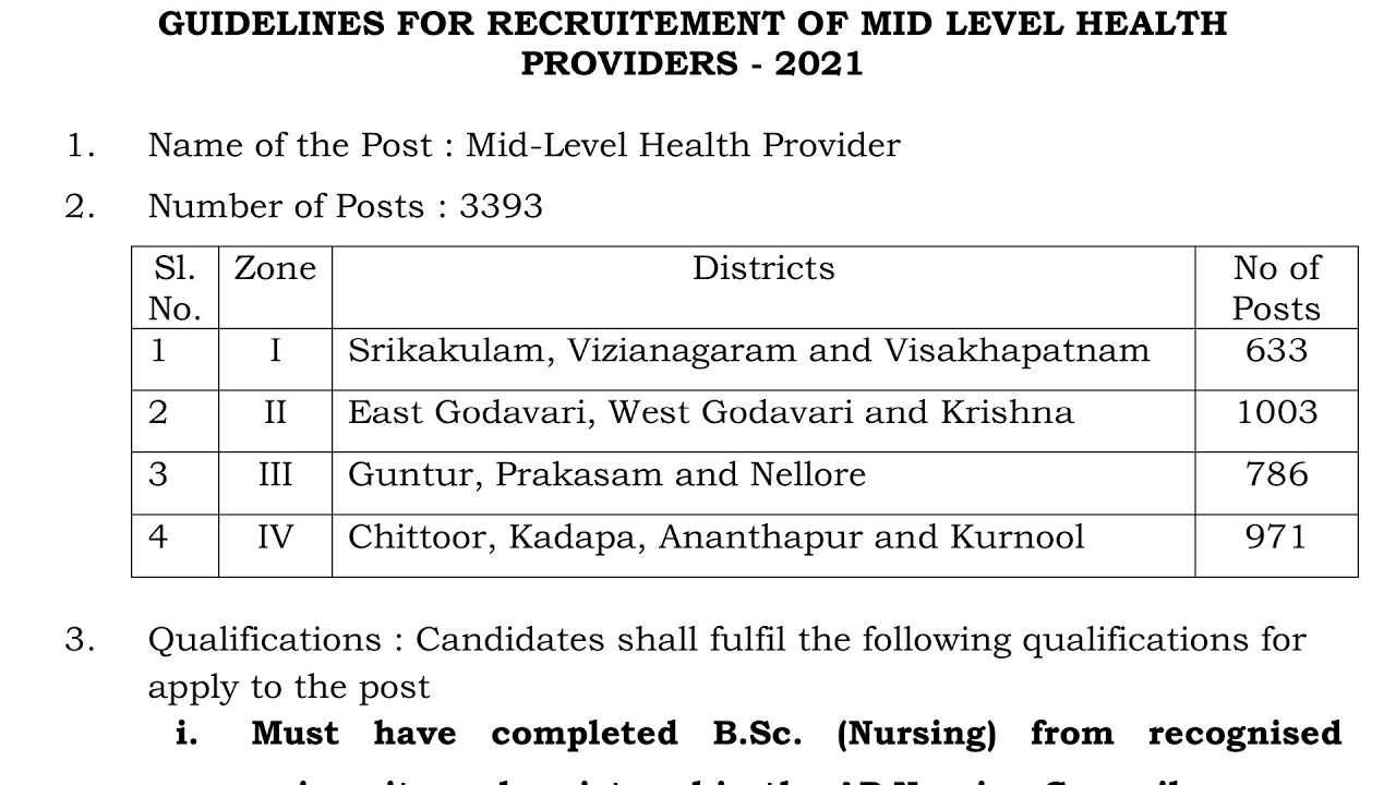Jobs for B.Sc Nursing in National Health Mission, Govt of Andhra Pradesh - 2021