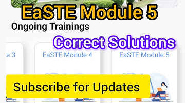EaSTE Training Module 5|Unit 1 complete solved|100% Correct quiz #qaed#quiz #british #training #unit