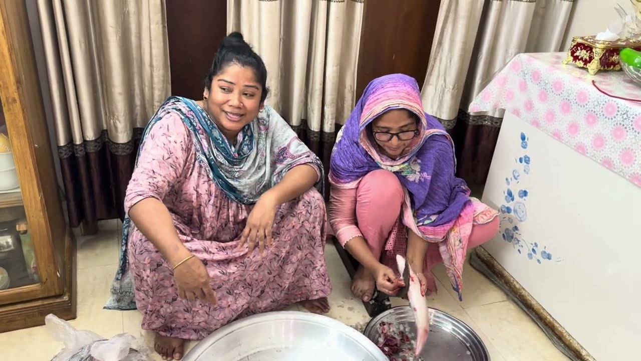 Я готовила и ела рыбу хильса вместе с матерью.