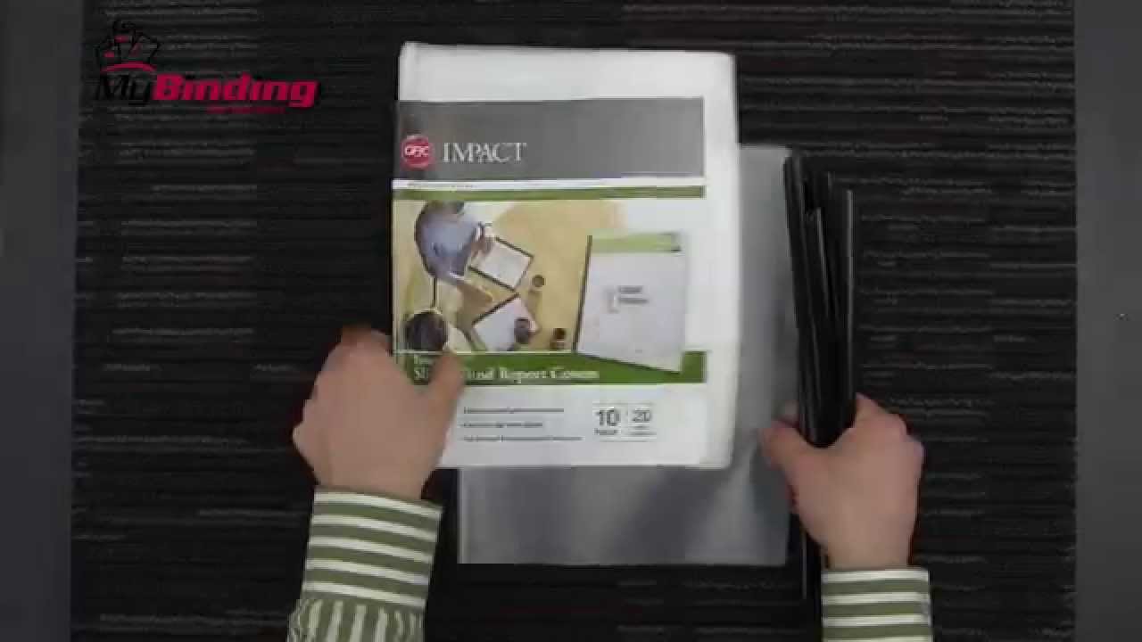 GBC Impact Slide N Bind Frosted Report Cover Demo YouTube