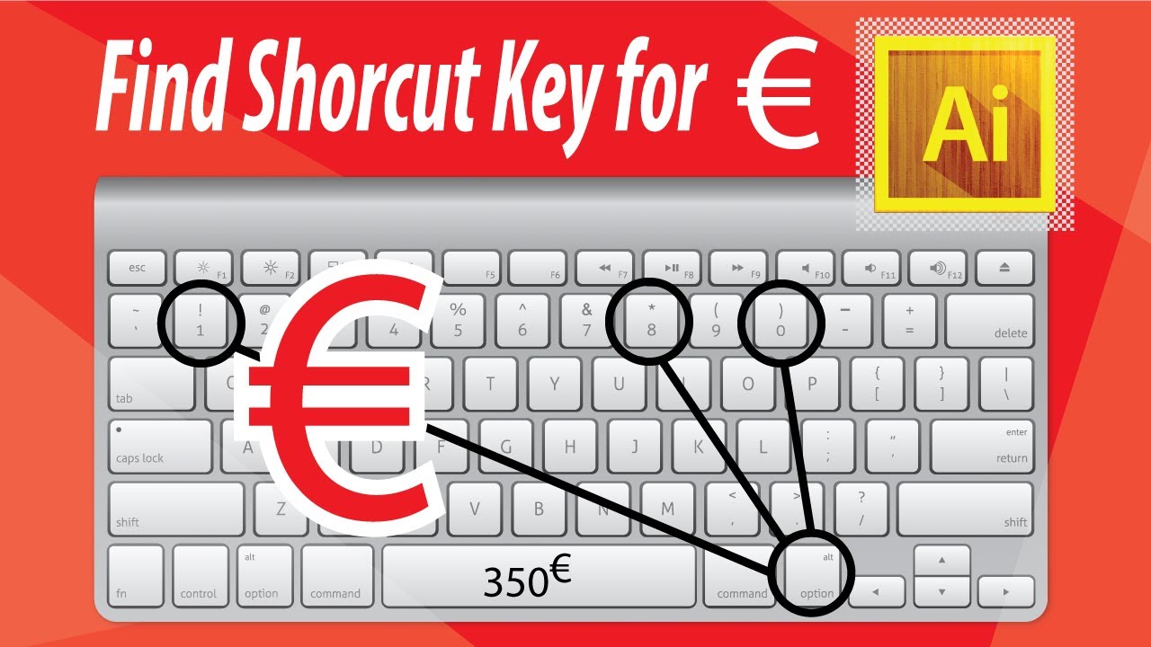 How to type euro sign/symbol in illustrator cc  Keyboard shortcut key for  typing euro sign