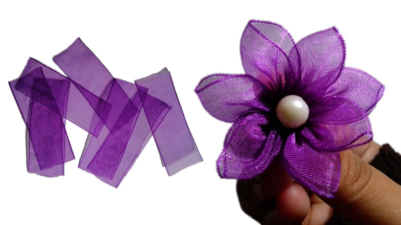 DIY Organza Flower, Easy Ribbon Flower