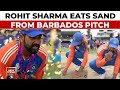 Viral Video: Rohit Sharma Eats Sand From Barbados Pitch After Clinching T20 World Cup: IND vs SA