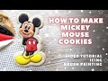 How to make Mickey Mouse cookies. Video tutorial. Filling icing, painting with a brush