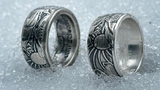 Making 1 oz Silver Coin Rings 2 Ways