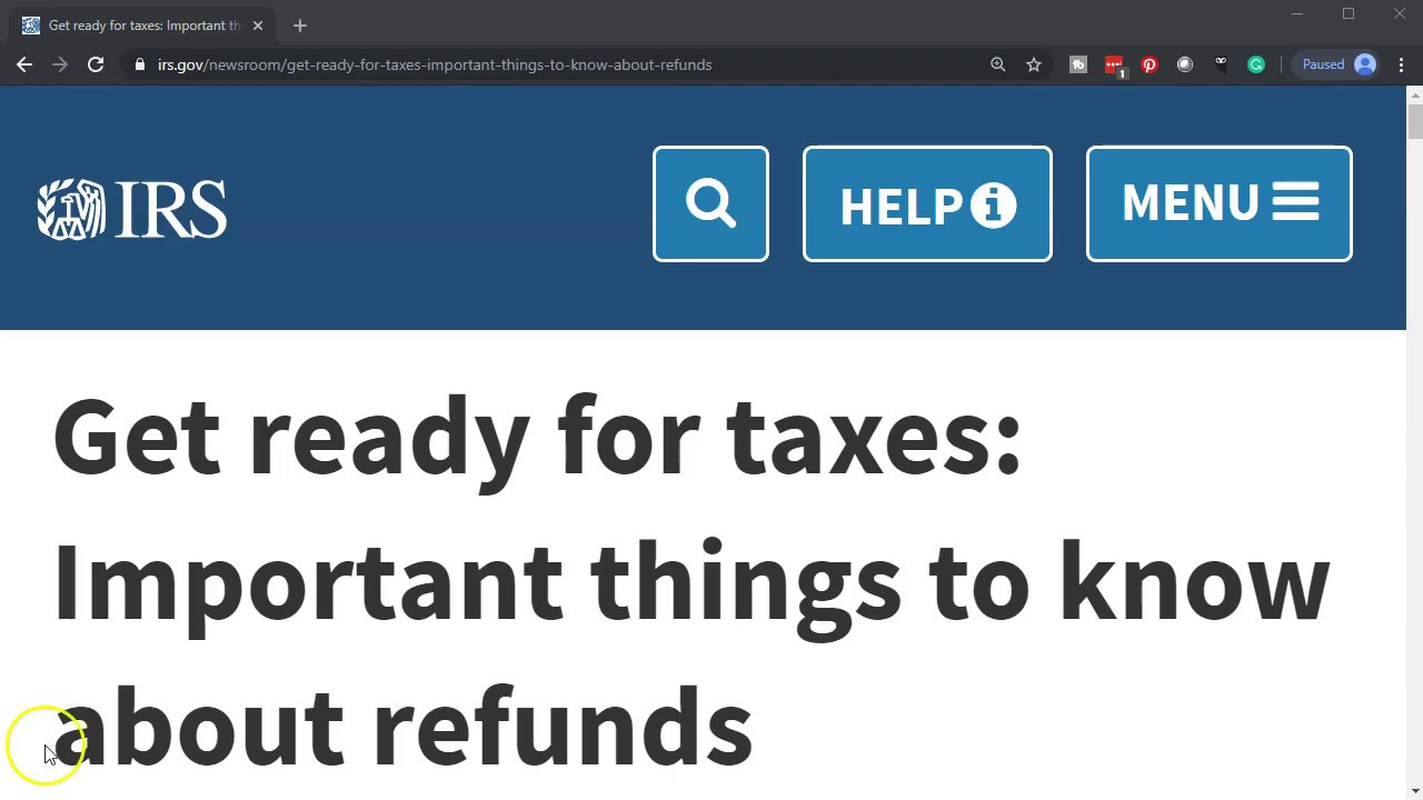 IRS News Get ready for taxes Important things to know about refunds