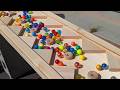 Marble Run ASMR☆New Handmade Wooden Slope Course with Soothing Sounds