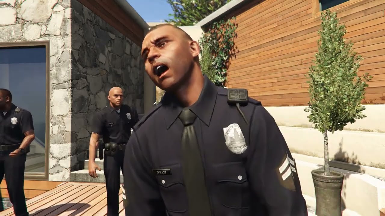 Franklin Michael And Trevor 'Five Star Cop Battle' - GTA 5 - YouTube
