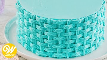 How to Pipe a Buttercream Basketweave Cake Design | Wilton