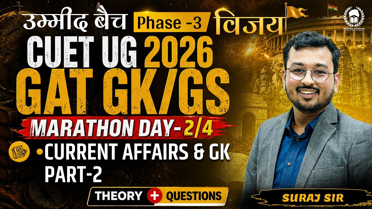 CUET UG 2026 Complete GAT GK/GS | Current Affairs & GK Part-2 ...