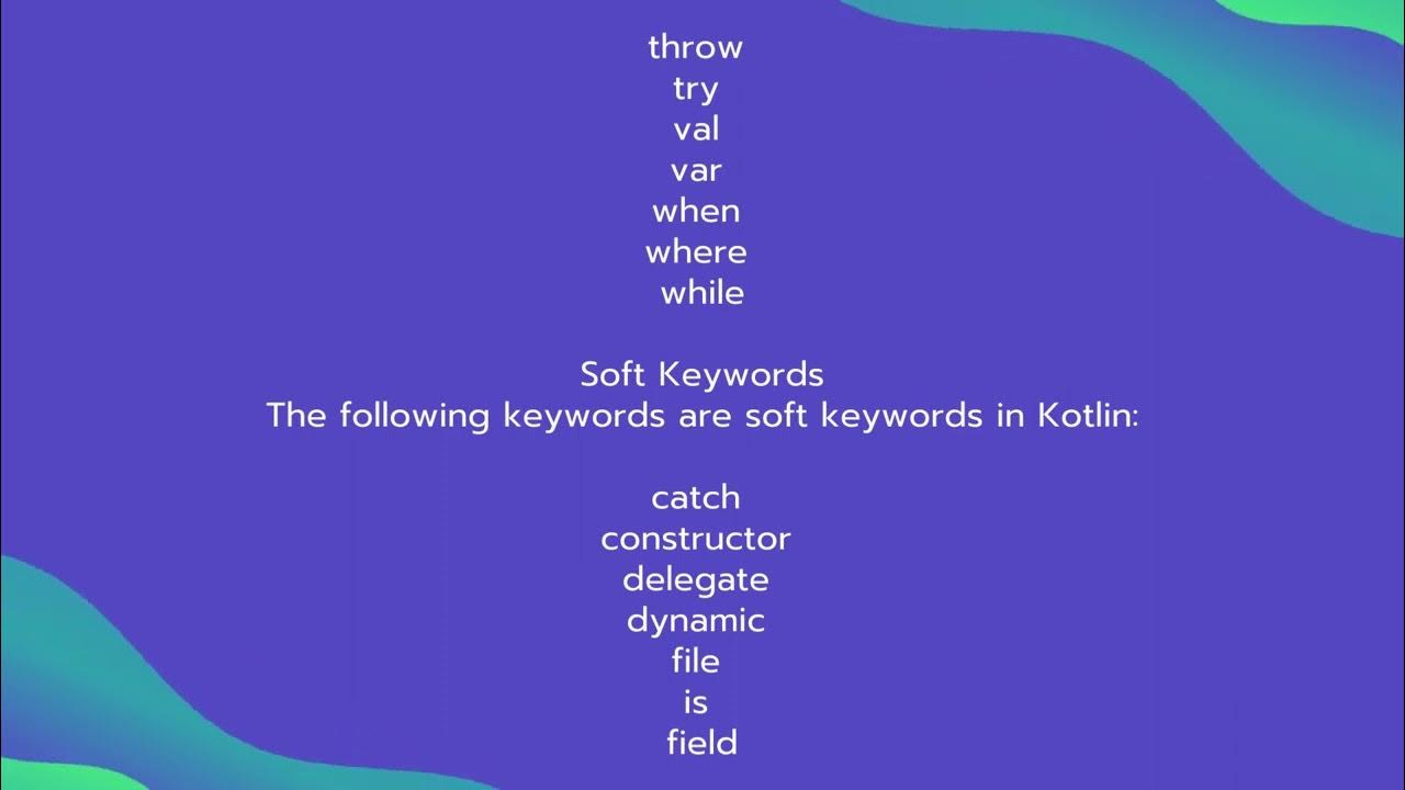 Keywords in Kotlin YouTube