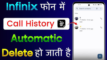 Infinix Mobile Me Call History Automatic Delete Ho Jati Hai | Call History Delete Problem In Infinix