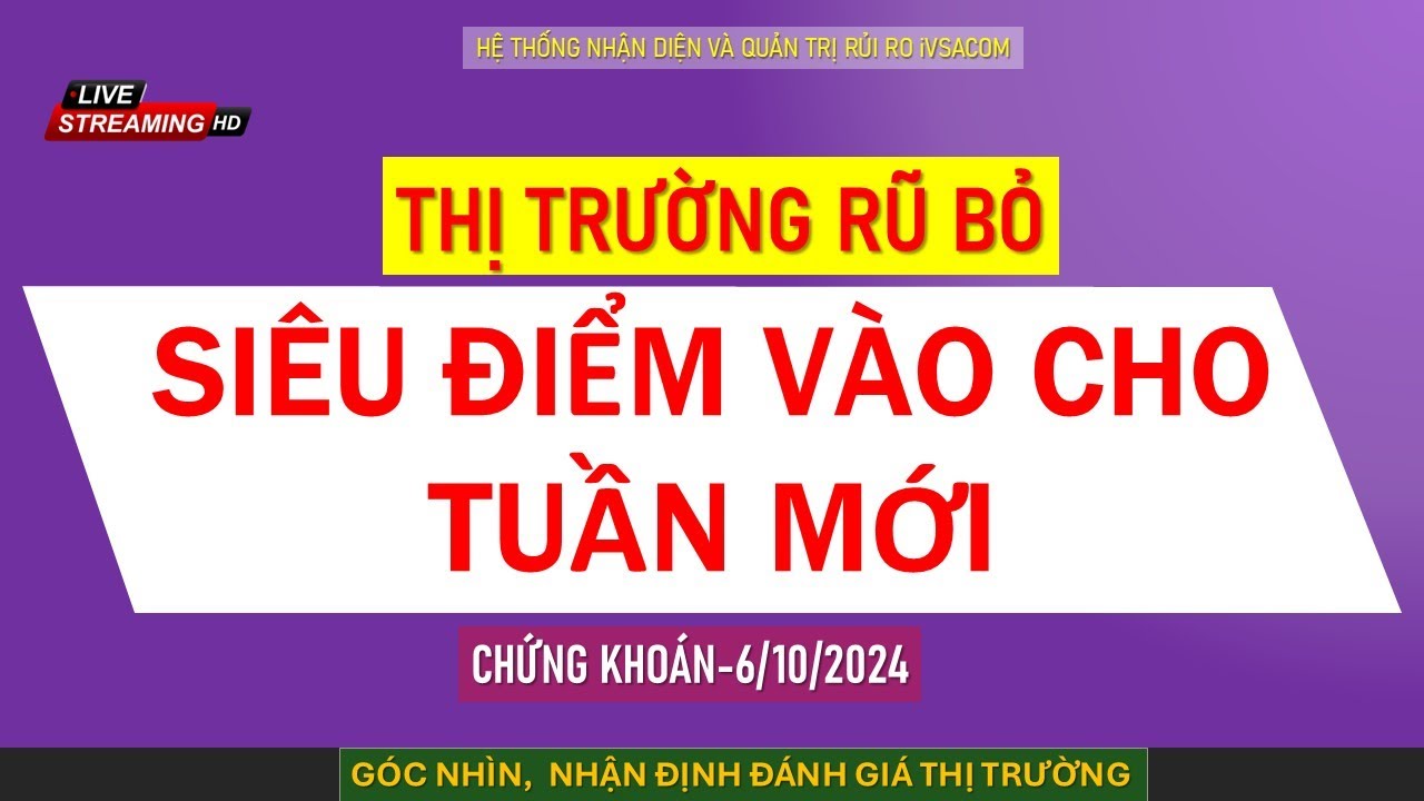 6/10/2024 - CHÚ Ý THỊ TRƯỜNG RŨ BỎ SIÊU ĐIỂM MUA CHO TUẦN MỚI