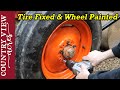 Fixing Flat Tractor Tire and Repainting the Wheel