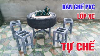 Tự Chế Bộ Bàn Ghế  Mini Từ Lốp Xe Bỏ Đi và Ống Nhựa PVC