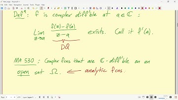 Lec - 2  The Cauchy-Riemann equations (Complex Analysis  - Purdue University)
