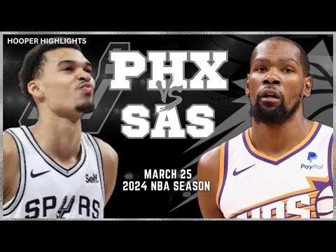 Phoenix Suns vs San Antonio Spurs Full Game Highlights | Mar 25 | 2024 NBA Season