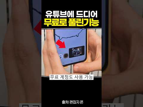 유튜브에 드디어 <strong>무료로</strong> 풀린 기능