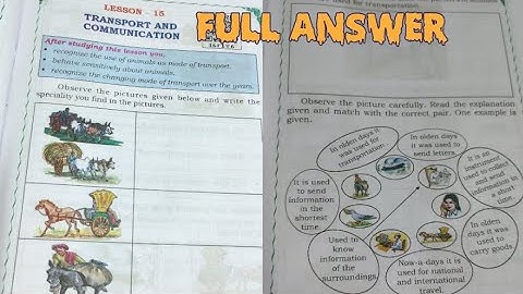 || 4th STD EVS||lesson -15 Transport and communication|| full answer