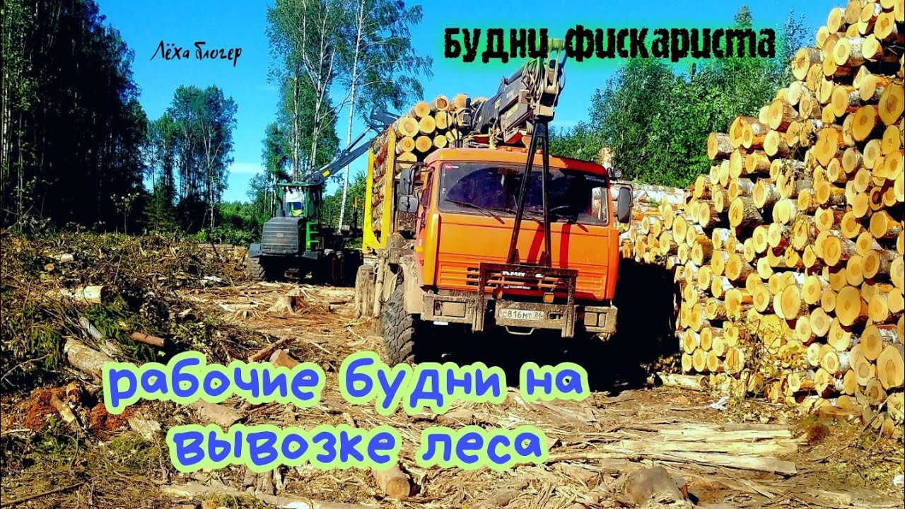 рабочие будни на вывозке леса камаз лесовоз - YouTube
