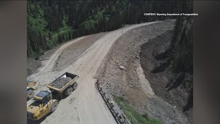 Contractors begin hauling asphalt to the Teton Pass detour site