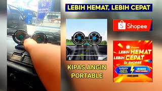 Aksesoris Kipas Angin DoubleFan Kipas Ganda Mobil 12V/24V Car Fan Dasbor Mobil Dua Kepala Simple