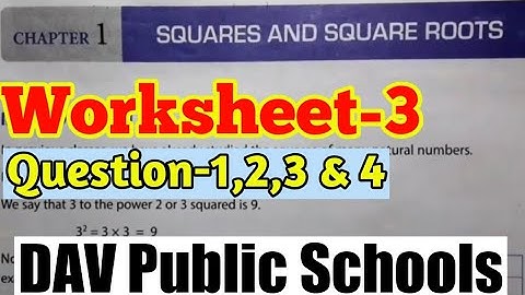 |Square and Square Roots Worksheet 3 Solution|DAV Class 8 Maths Ch 1 WS 3 Solution|Study With Deep|