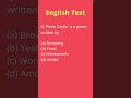 Peele Castle' is a poem written by | English aptitude question test | #shorts #english #test #gk