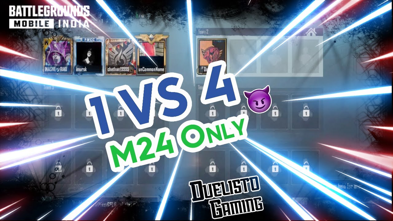 1 vs 4 TDM M24 Only😈| BattleGrounds Mobile India| Duelisto Gaming - YouTube