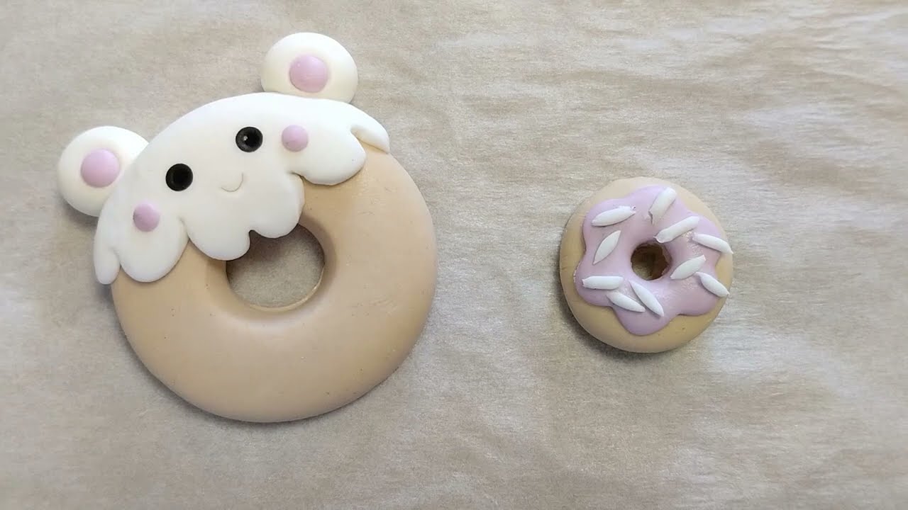 Ciambelline  simpatiche in pasta di mais🍩/ cold porcelain donut
