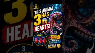 This Animal Has 3 Hearts! 🦑😱 #shorts#octopus#facts#animals#science#didyouknow#viral#factverse