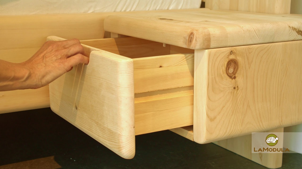 Integrierter Nachttisch mit metallfreiem Schubladenauszug | LaModula