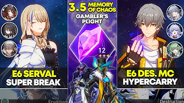 E6 Serval Super Break & E6 Destruction MC Hypercarry | Memory of Chaos 12 | Honkai Star Rail 3.5