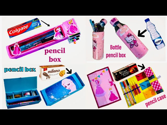 How to make a pencil case from matchboxes and cardboard / The best out of  waste / DIY pencil box 