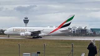 Takeoff A380 Emirates Munich-Dubai