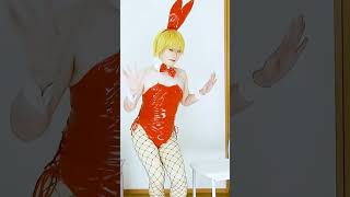 ”PVC Red BunnyGirl” Crossdresser   ShortVideo -2- #shorts