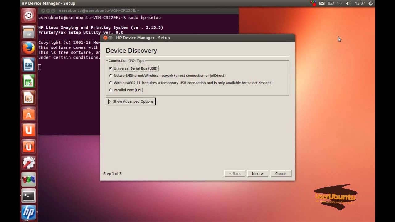 Como configurar impressora HP Deskjet 3515 Allinone no Ubuntu 13.04
