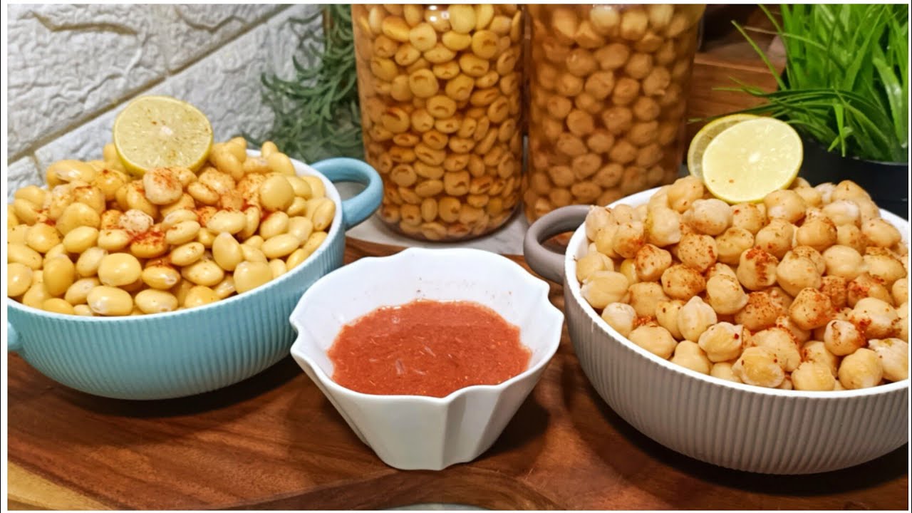 طريقة عمل الترمس وحمص الشام المنزلى‼️ضيافة العيد