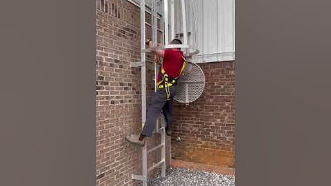 Fixed Vertical Ladder with Fall Arrest System Climb in First Person View