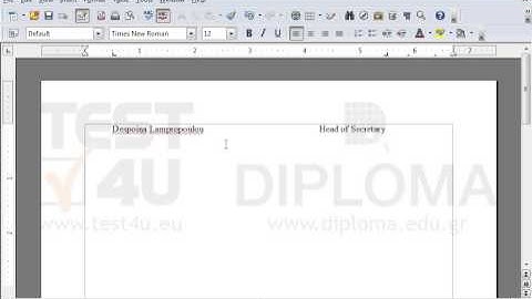 Insert two (2) tab stops: the first one in 0.5" with left alignment and the second one in 5.5"...