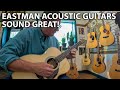 Eastman Guitars Are Pretty Awesome! Testing them at Acoustic Corner in Black Mountain, NC