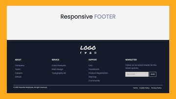 Responsive Footer Website Design using HTML & CSS | Hover effect and Newsletter