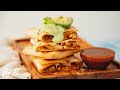 Vegan Sheet Pan Quesadillas with Avocado Lime Cream