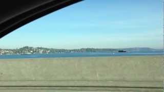 Drive on 520 bridge near Seattle, WA