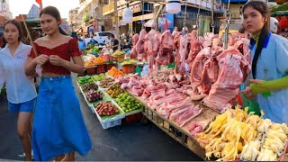 Best Cambodian food market scenes 2024 - Pork, Fish, Beef, Chicken, Vegetables & more